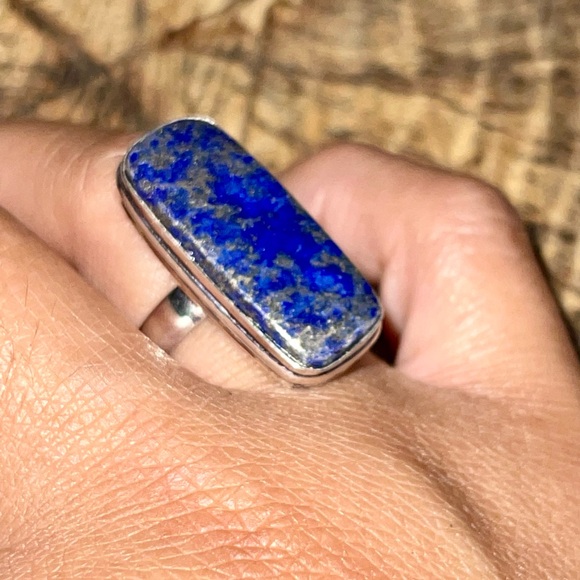 Lapis Lazuli Ring Size 8 1/2 - Picture 2 of 8